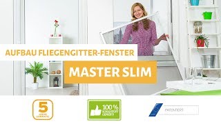 Fliegengitter Fenster MASTER SLIM MontageVideo [upl. by Llemej]