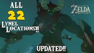 ALL 22 LYNEL LOCATIONS ZELDA BOTW UPDATED w TIMESTAMPS [upl. by Anaid]