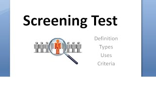 PSM 147 Screening Test Define Definition Uses Types ROC Curve Criteria Validity [upl. by Acitel]