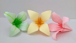 【折り紙】百合の花 Origami Lily flower [upl. by Hoppe]