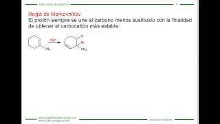 Adición de HCl HBr HI a alquenos  Regla de Markovnikov [upl. by Nylak]