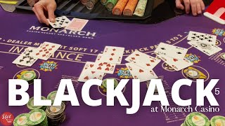 😮 Splitting Aces LIVE BLACKJACK 5 at Monarch Casino 2021 [upl. by Dahlstrom283]