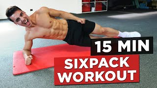 15 MIN SIXPACK WORKOUT NO EQUIPMENT BODYWEIGHT WORKOUT [upl. by Madi]