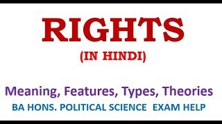 RIGHTS  MEANING FEATURES TYPES THEORIES [upl. by Ahtiekal]