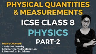 Physical Quantities and Measurements  ICSE CLASS 8 Physics  Part  2 [upl. by Tomaso]