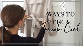 How to Tie a Trench Coat Belt  3 Ways  Fashion Over 40 [upl. by Rolland876]