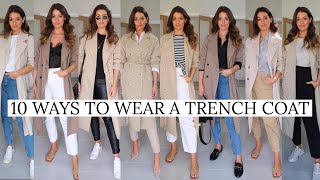 10 WAYS TO WEAR A TRENCH COAT  SPRING STYLE OUTFITS 2021 [upl. by Abie]