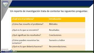 Estructura del reporte de investigación [upl. by Berenice]