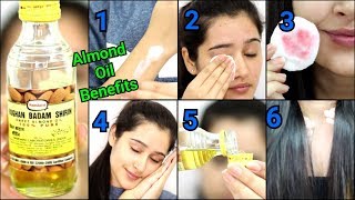 TOP 10 USES amp BENEFITS OF ALMOND OIL for SKINCARE HAIRCARE amp BEAUTY [upl. by Nahallac894]