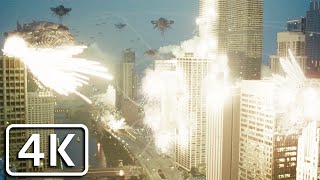 Transformers 3  Decepticons destroy Chicago apocalypse scene 4K [upl. by Torrie]