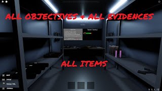 ALL ITEM GUIDE  ALL EVIDENCE GUIDE  ALL OBJECTIVE GUIDE FOR ROBLOX SPECTER [upl. by Atnoek]