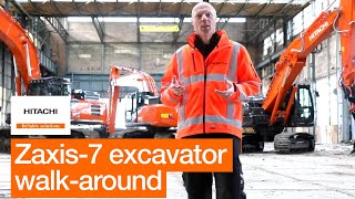 Walkaround Introducing the new Hitachi Zaxis7 excavators [upl. by Nylakcaj916]