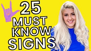 25 Basic ASL Signs for Beginners the MOST important [upl. by Chace577]