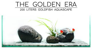 Aquascaping Goldfish Aquarium  THE GOLDEN ERA minimalism [upl. by Brody903]