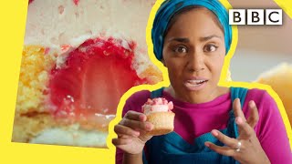 Nadiyas insane strawberry cupcake recipe  BBC [upl. by Scurlock881]