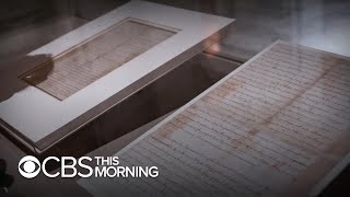 Declaration of Independence manuscript on rare display in New York City [upl. by Ainatit]