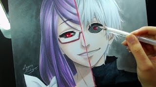 Speed Drawing  Kamishiro Rize\Kaneki Ken Tokyo Ghoul [upl. by Cathy]