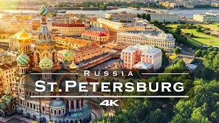 Saint Petersburg Russia 🇷🇺  by drone 4K [upl. by Noguchi]