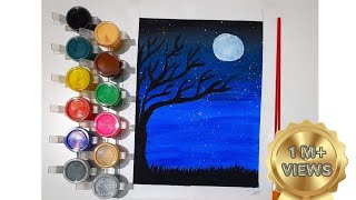 Dark Night Portrait Painting  EasyWaterColorPainting [upl. by Ataner]