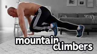 Mountain Climbers Exercise For Beginners With Progression  Cardio amp Core [upl. by Aehtla]