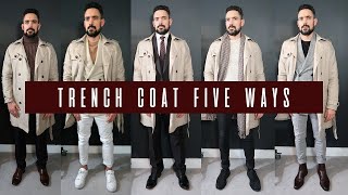 How to Wear a Trench Coat 5 ways  Mens Style amp Fashion Lookbook [upl. by Aital867]