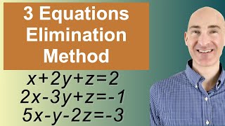 Solving Systems of 3 Equations Elimination [upl. by Winer455]