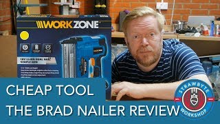 Brad Nailer Review  ALDI FERREX  Workzone 18v LiIon Dual Nail  Staple Gun CCT18GW 18 Gauge [upl. by Diane]