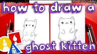 How To Draw A Ghost Kitten For Halloween [upl. by Savage65]