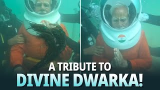 PM Modi dives to pray at ancient Dwarka under the sea [upl. by Devi]