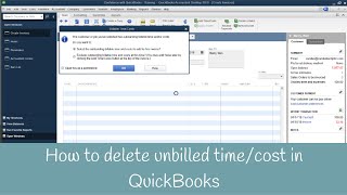 Removing unbilled time or cost in QuickBooks [upl. by Tova]