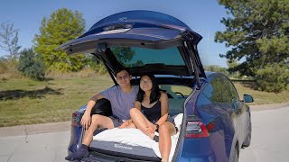 Camping in Our NEW Tesla Model Y [upl. by Rrats]