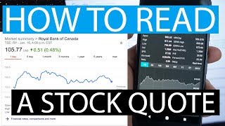 How To Read A Stock Quote [upl. by Monson826]