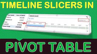 Excel Pivot Table Timeline Slicers [upl. by Aerdnaxela994]