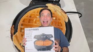 Chefman Anti Overflow Belgian Waffle Maker Review amp Unboxing [upl. by Oslec]