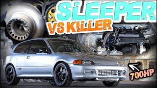 Sleeper 700HP Turbo Honda quotV8 Killerquot GAPS Mustang LS VTEC BSeries Civic [upl. by Pettiford600]