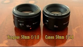 Yongnuo 50mm f18 VS Canon Comparison and full review fullframe and APSC [upl. by Baun]