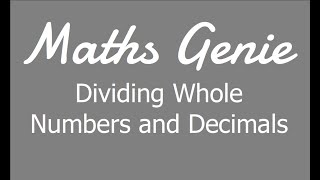 Dividing Whole Numbers and Decimals [upl. by Truman449]