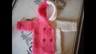 tuto tricot manteau bébé 0 au 24 mois [upl. by Adlanor]