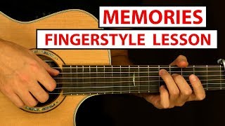 Memories  Maroon 5  Fingerstyle Guitar Lesson Tutorial How to Play Fingerstyle [upl. by Siubhan]