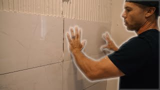 TILE A SHOWER WALLTUTORIAL [upl. by Ogata760]