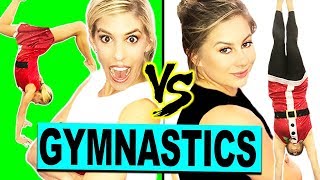 Ultimate Holiday Gymnastics Challenge with Shawn Johnson Gymnast vs Olympian [upl. by Ahsined]