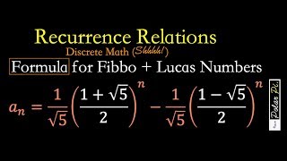 Explicit Formula for the Fibonacci amp Lucas Numbers [upl. by Notnirt757]