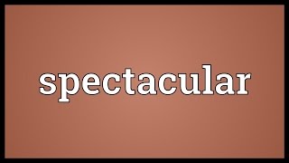 Spectacular Meaning [upl. by Wittie]