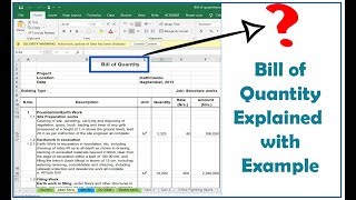 What is Bill of Quantity BOQ Explained in Detail WIth Example [upl. by Ahsinev]