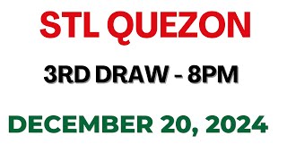 STL Quezon 3rd draw result today live 20 December 2024 [upl. by Kelbee912]