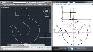 AutocAD 2D Practice Drawing  Exercise 6  Crane Hook Basic amp Advance Tutorial [upl. by Ellesor649]