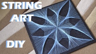 how to STRING ART FLOWER  TUTORIAL  timelapse  RUS sub [upl. by Aicxela31]