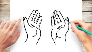 How to Draw Open Hands Prayer [upl. by Naitsirhc]