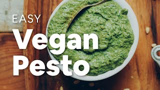 Easy Vegan Pesto 5 minutes  Minimalist Baker Recipes [upl. by Akinahs773]