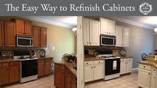 The Easy Way to Refinish Kitchen Cabinets [upl. by Nuawed]